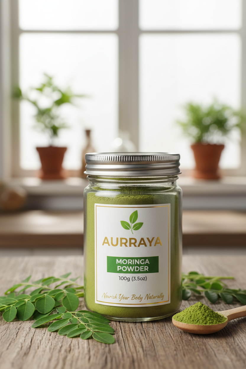Moringa Powder Glass Jar - Aurraya